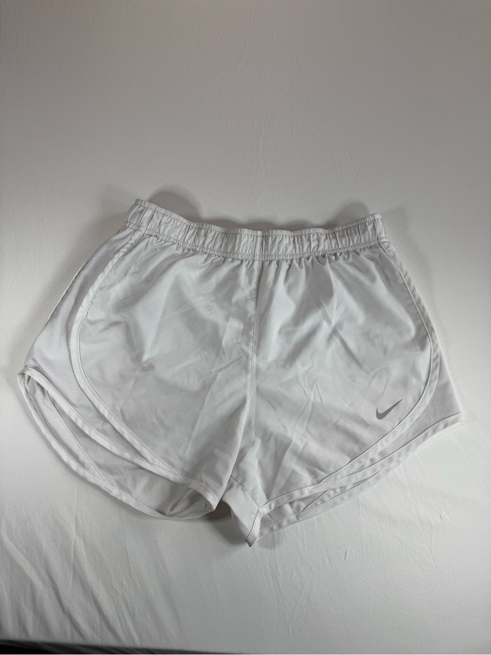 Nike Dri-Fit Running Shorts Womens Small White, Brief, Drawstring